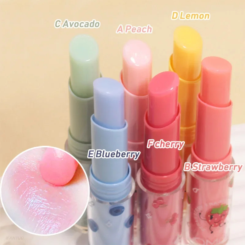 Fruity Color Changing Lip Balm Natural Temperature Change Coloured Lipstick Long Lasting Moisturizing Makeup Cosmetics for Women