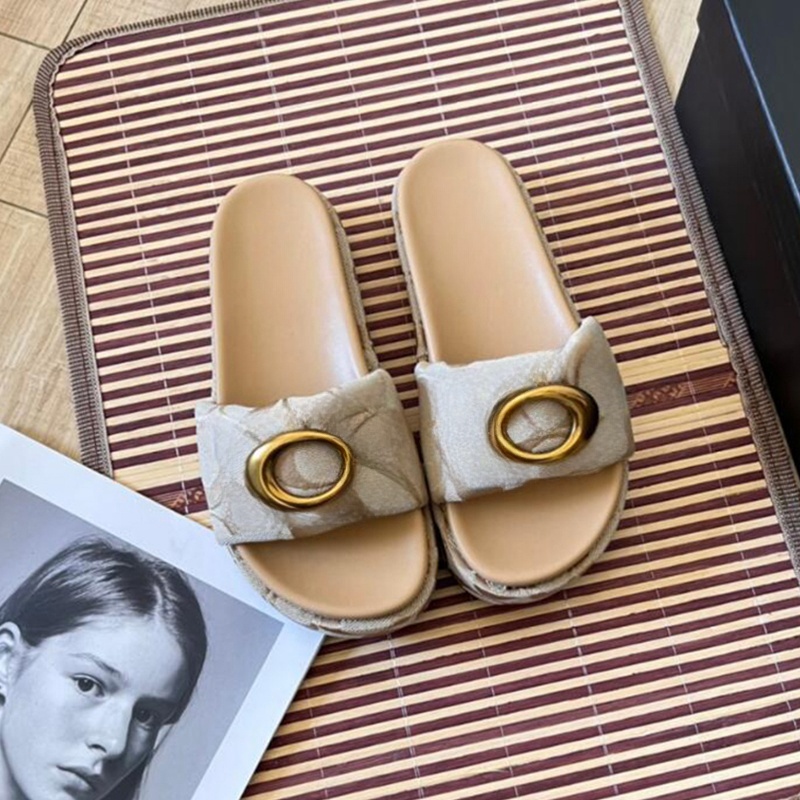 Designer slides womens sandal women straw sandals casual flip flops shoe outdoors sliders beach shoes 27134 27773