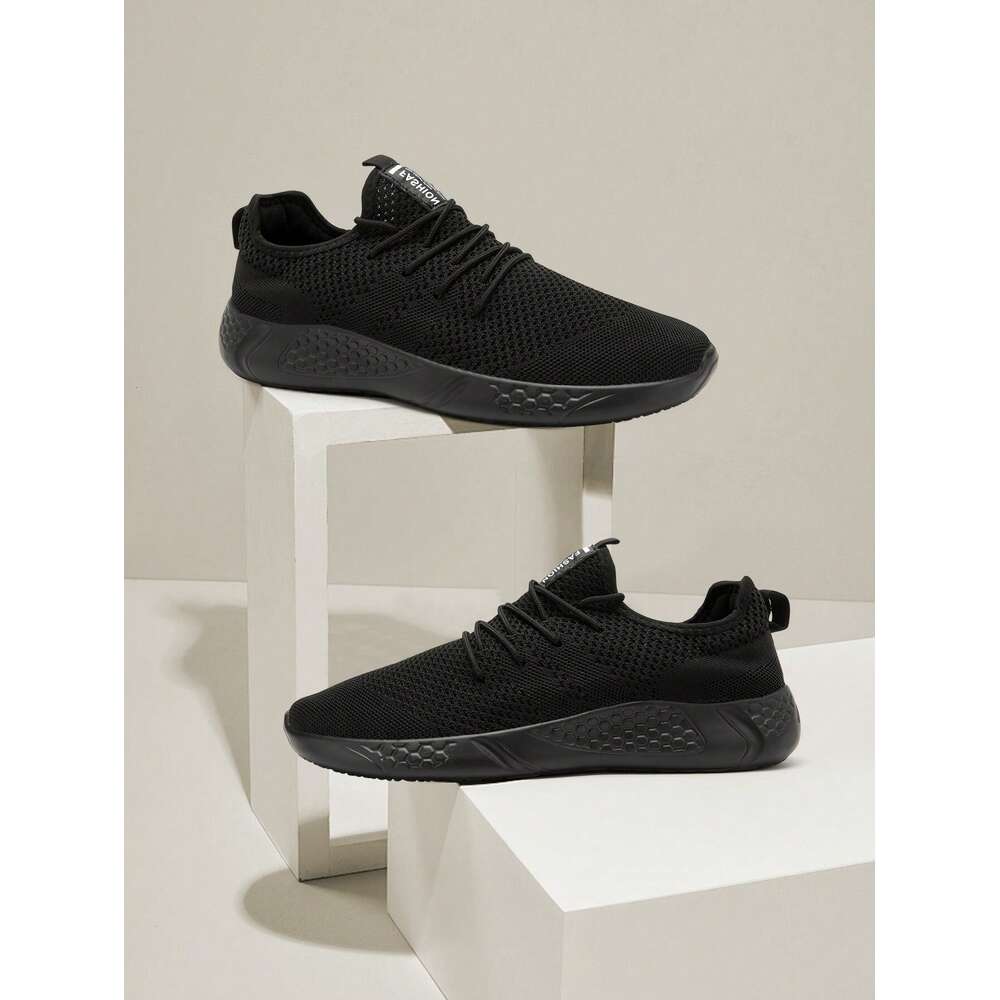 S Fashion Men Mesh Flat Lightweight And Breathable Casual Sneakers Formal Business Outdoor Walking Shoes Black Ddmysaturn