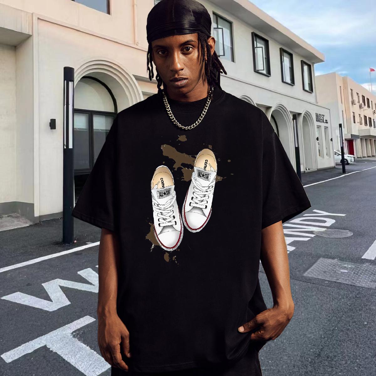 Fashion Designer T-Shirts for Men DIY Printed Men Tops Tees Daily Wear 180g Cotton Popular Tshirts