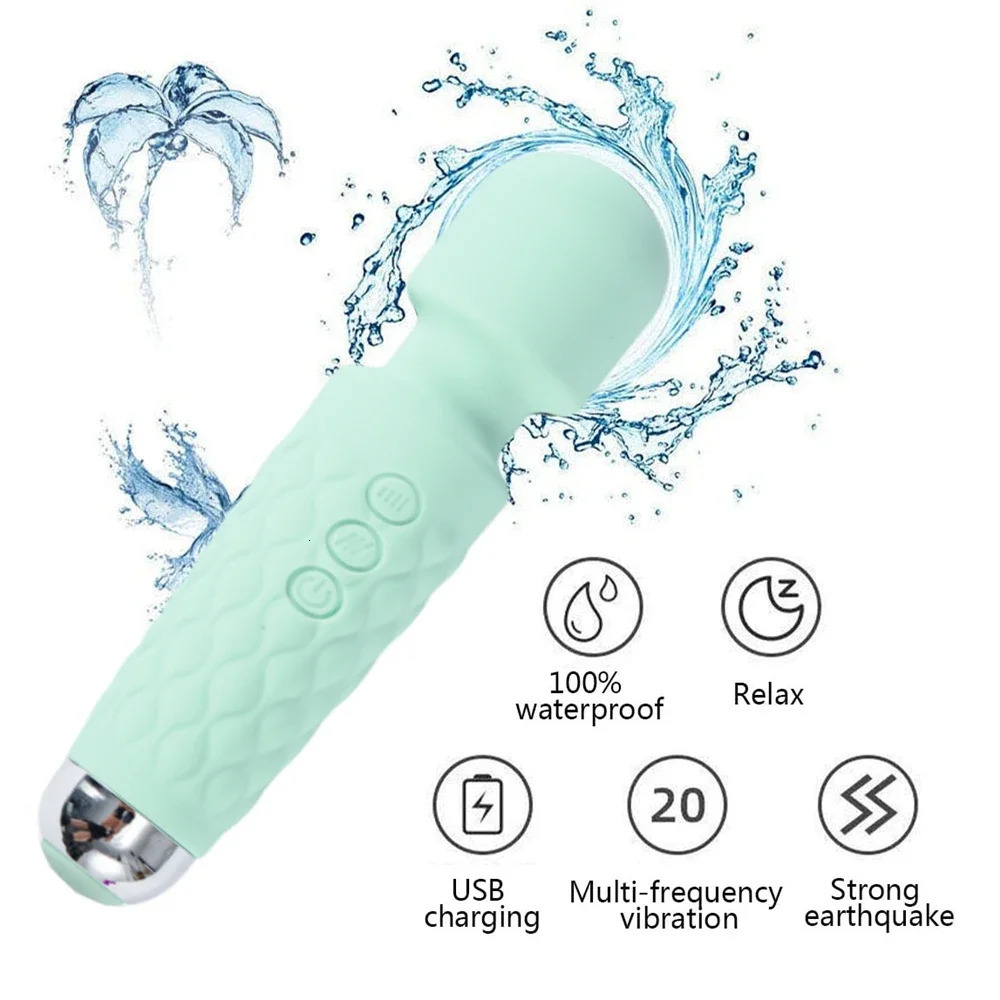 20 Modes Strong Vibration Upgraded Mini Vibrator Usb Charging Handheld Wand Massager G-Spot Clitoris Vibrator Sex Toys for Women 240603