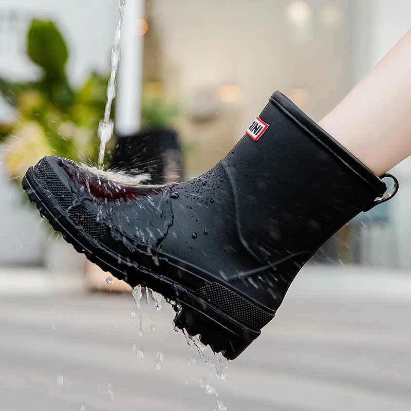 Water Boots Woman Rain Waterproof Ankle Rubber Boots Female Comfort Work Garden Galoshes Rain Shoes Sapato Chuva 240606