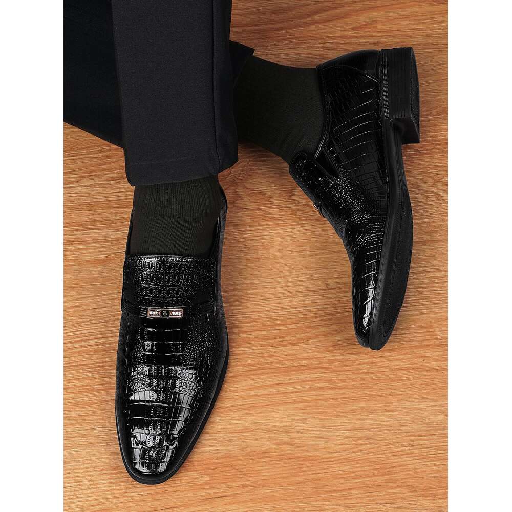 Crocodile Emed Men Shoes Business Black Dress Loafers For Work Ddmysaturn