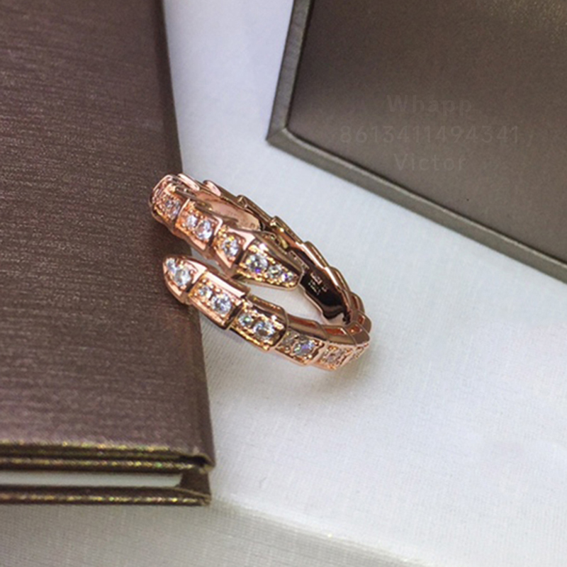 Serpentine series designer ring for woman diamond Gold plated 18K official reproductions brand designer luxury brand designer anniversary gift with box 027
