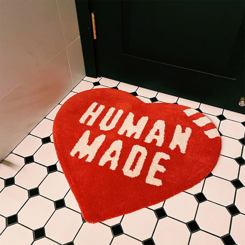 Home Furnishings Art Carpet Human Made Peace Lvoe Heart Logo Area Rug Hypebeast Collectibles Parlor Bedroom Playroom Artistic Trending Sneakers Floor 