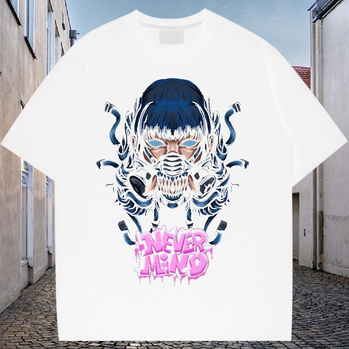 Brand T-Shirts for Men High Street Hip Hop Crew Neck Cotton Breathable Mens Tshirts 2024 DIY DIY Printed Tops Shirt