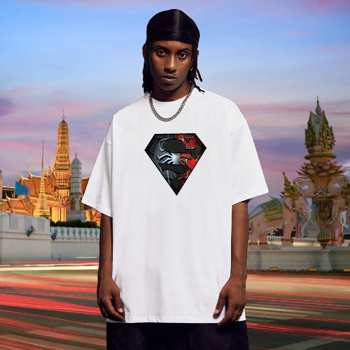 Loose Fit T Shirts Men Hip Hop Street Breathable Short Sleeve Men Clothes T-Shirt 2024 Summer DIY Tees