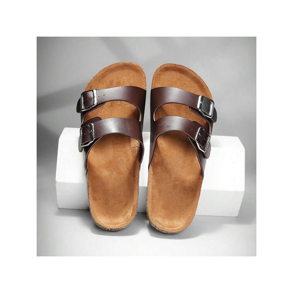 Buckle Flat Trendy Slippers Beach Style Unisex Outdoor Casual Open Toe Sandals For Summer Vacation Ddmysaturn