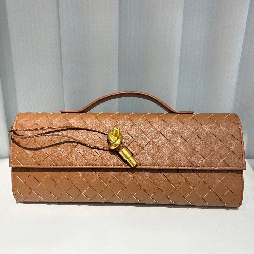 Real Leather Long Clutch Andiamo With Handle Intrecciato Cow Leather Women Bags Purses And Handbag Famous Brand Designer Evening Bag f bggd