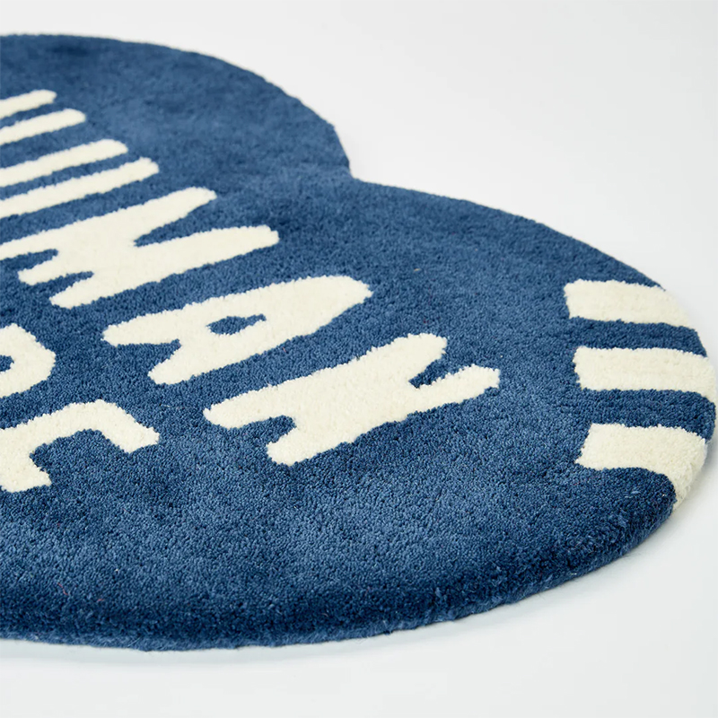 Home Furnishings Art Carpet Human Made Peace Lvoe Heart Logo Area Rug Hypebeast Collectibles Parlor Bedroom Playroom Artistic Trending Sneakers Floor 