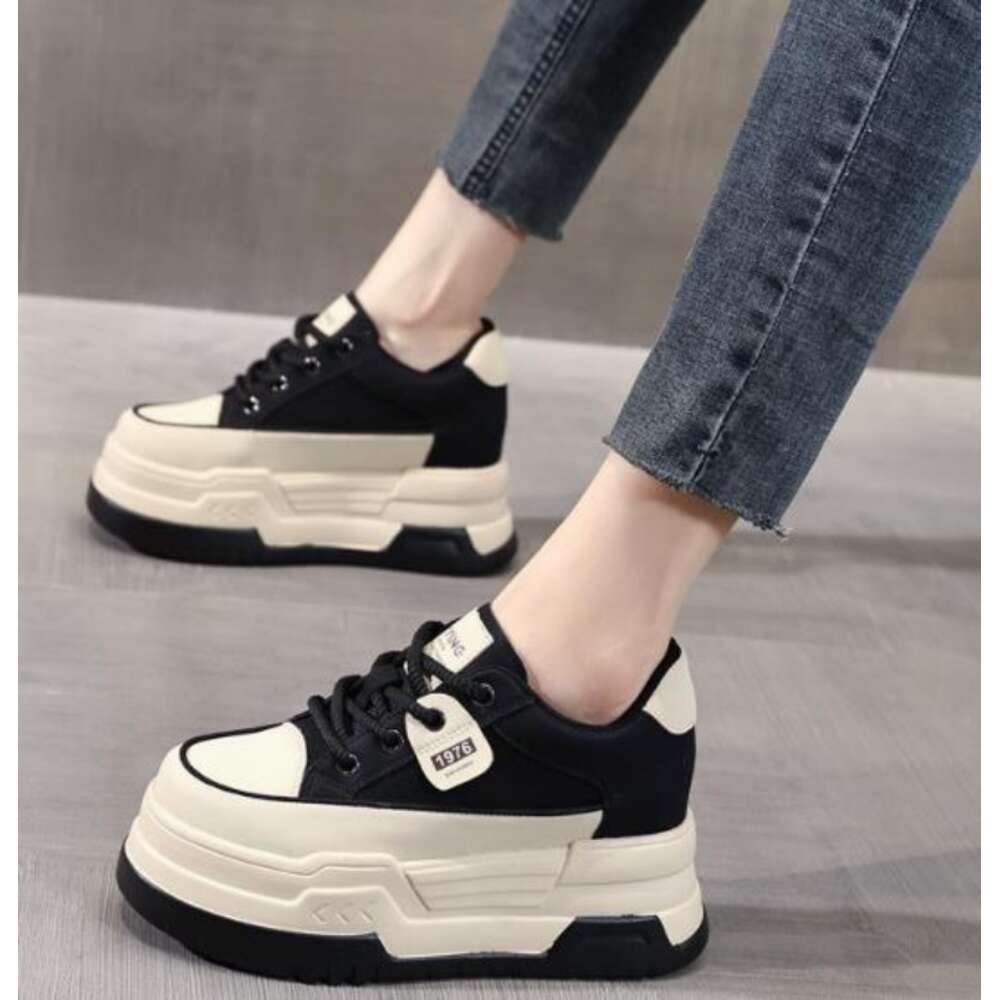 Ddmysports Cm Cow Genuine Leather Women Vulcanized Platform Wedge Skate Boarding Igh Brand Eels Casual Stable Sneaker Shoes OUTDOOR