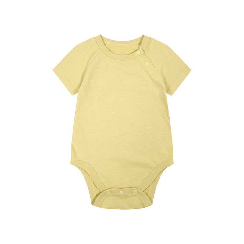 Baby Jumpsuits Baby jumpsuit solid color baby short sleeved bag buttocks jumpsuit pure cotton baby jumpsuit