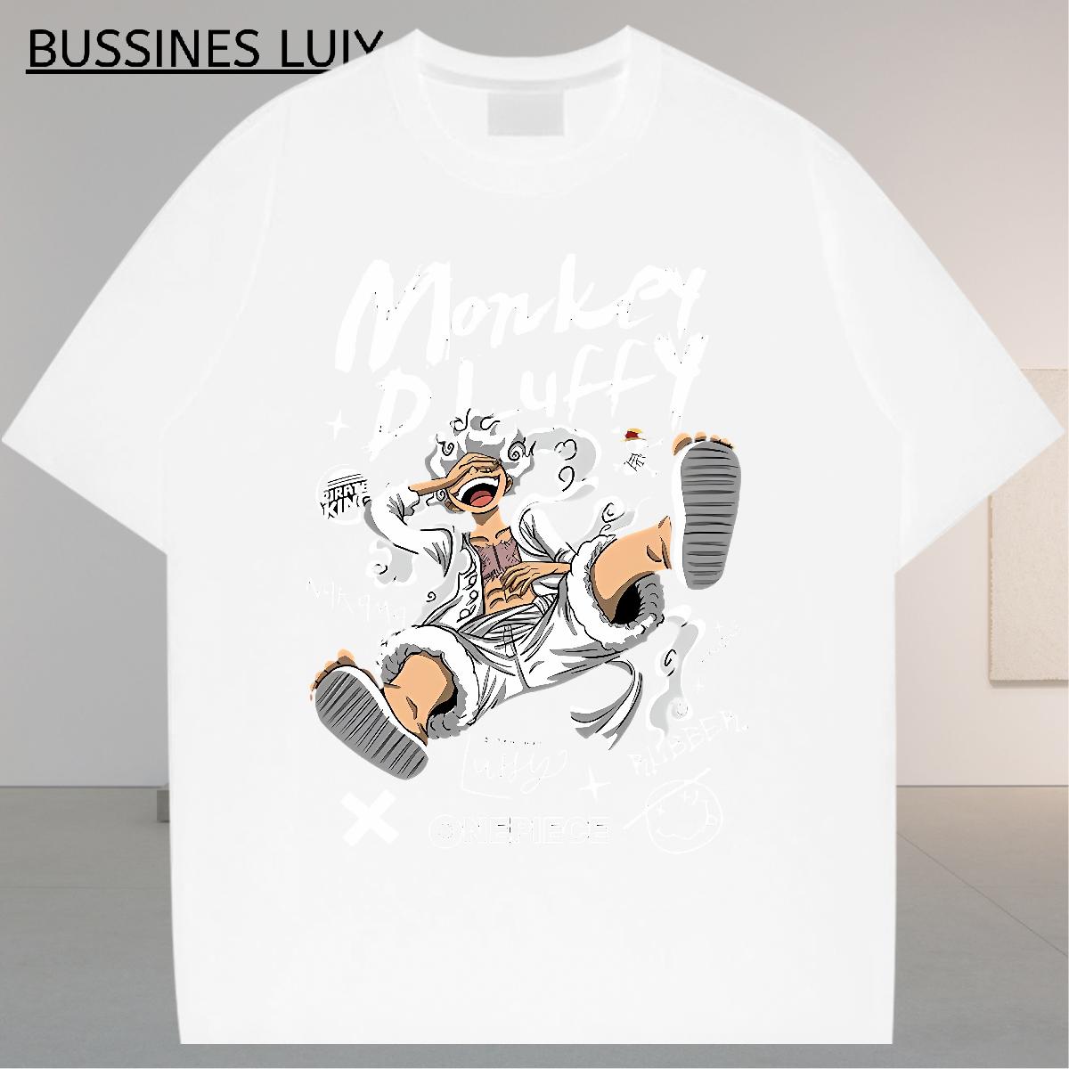 Classic Men T Shirts Cartoon Print High Street Hip Hop Men Clothes T-Shirt Short Sleeve Cotton O-Neck Designer