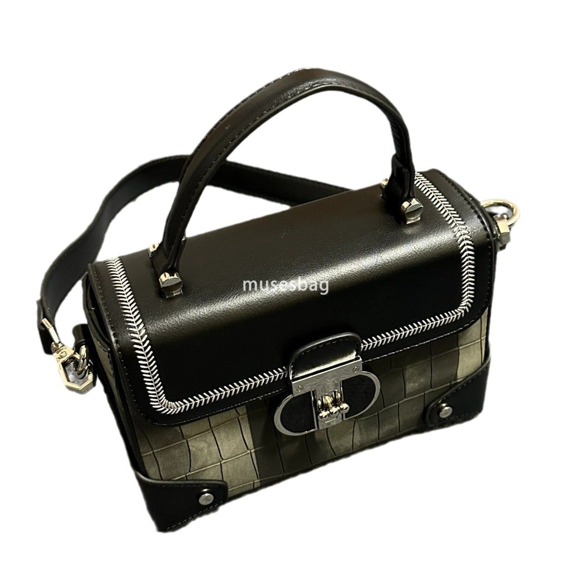High end and fashionable small fragrant wind ice blue shoulder bag new fashionable and stylish small square bag commuting crossbody bag