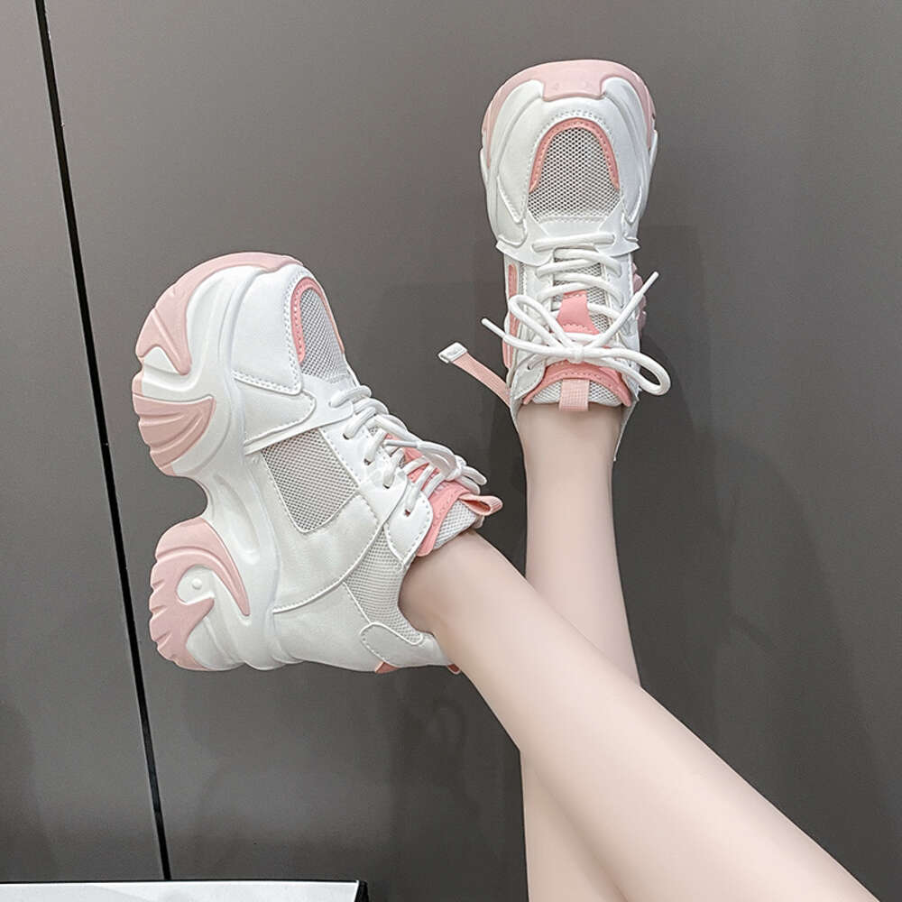 Ddmysports Women Igh Top Sneakers Spring Female Black White Chunky Sneaker Breathable Leather Wedge Shoes Atos Casual Mujer OUTDOOR