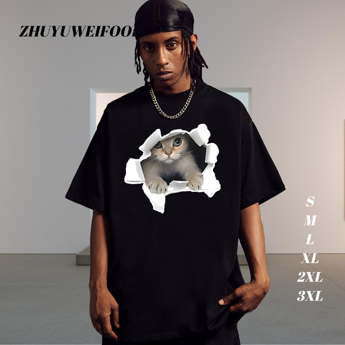 2024 Man T Shirts Custom Printed Anime Printing Street Tshirts Crew Neck Cotton Breathable Comfortable