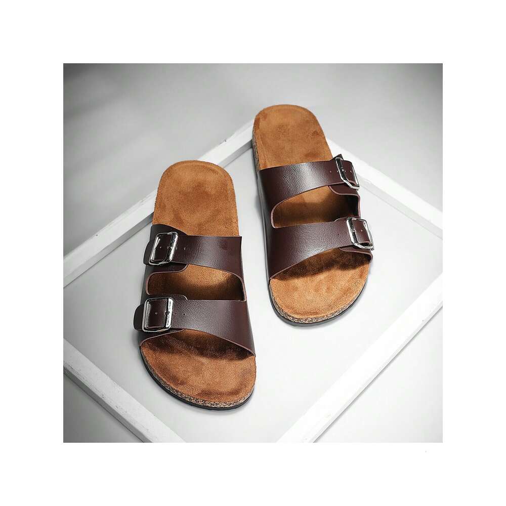 Buckle Flat Trendy Slippers Beach Style Unisex Outdoor Casual Open Toe Sandals For Summer Vacation Ddmysaturn