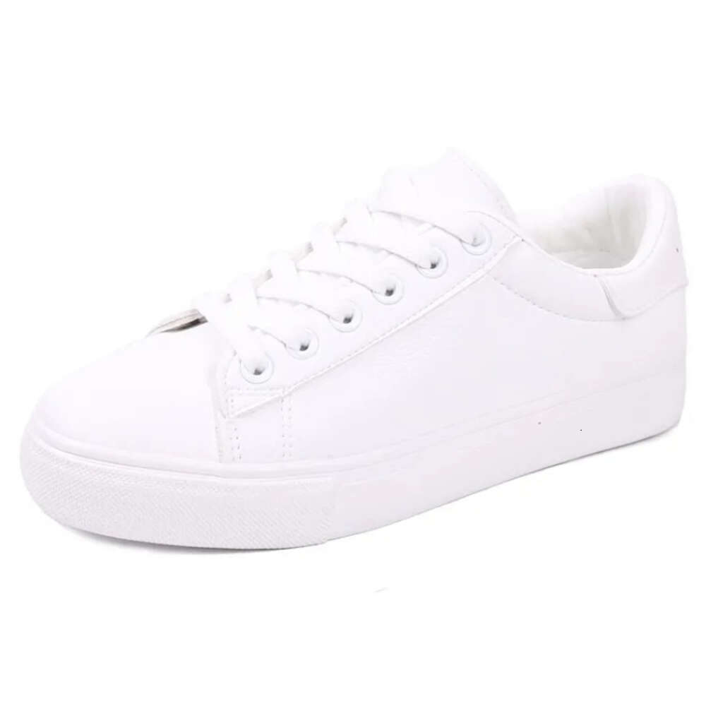 Ddmysports Women S Vulcanize Fashion Spring New Classic Solid Color PU Leather Casual White Shoes Sneakers OUTDOOR