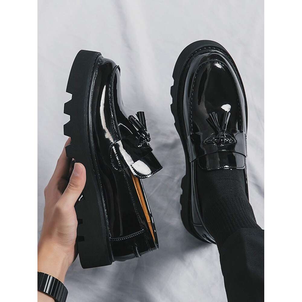 Formal Men S Thick Platform Leather Shoes Height Increasing And Simple Design Ddmysaturn