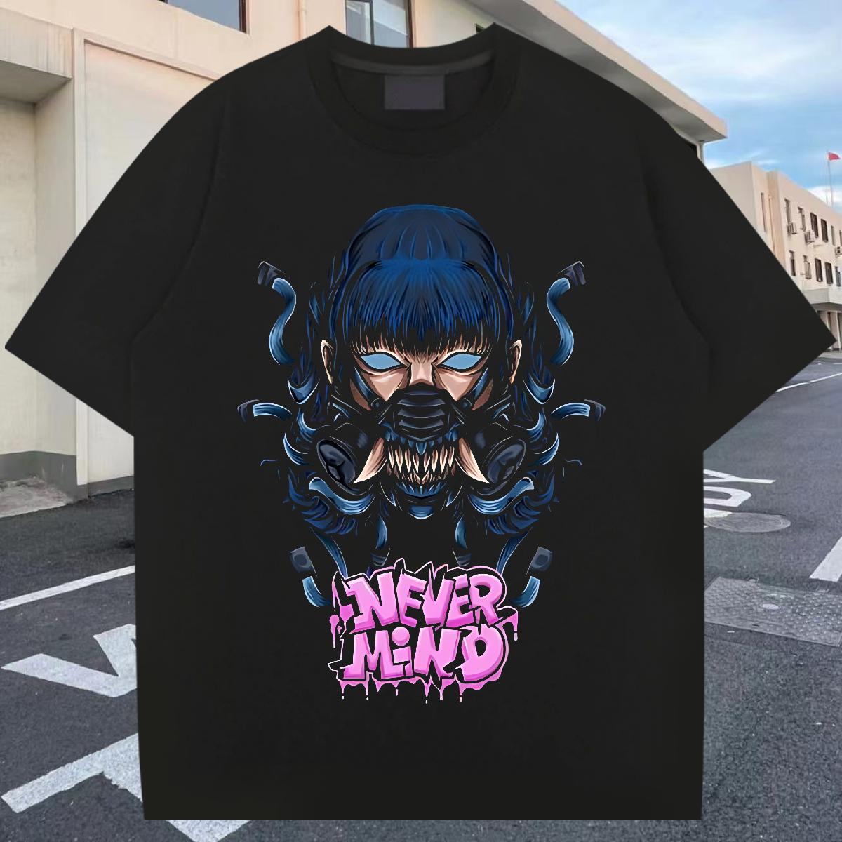Cool Design T Shirts Men Anime Printing Street O-Neck Short Sleeve Cotton Tshirts Custom Cartoon Printing S-3XL Tops