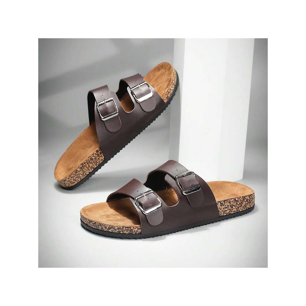 Buckle Flat Trendy Slippers Beach Style Unisex Outdoor Casual Open Toe Sandals For Summer Vacation Ddmysaturn