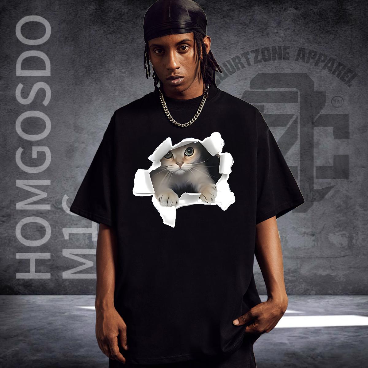 Stylist Mens T Shirts Custom Cartoon Street wear Hip Hop Men Tees Cotton Breathable Comfortable