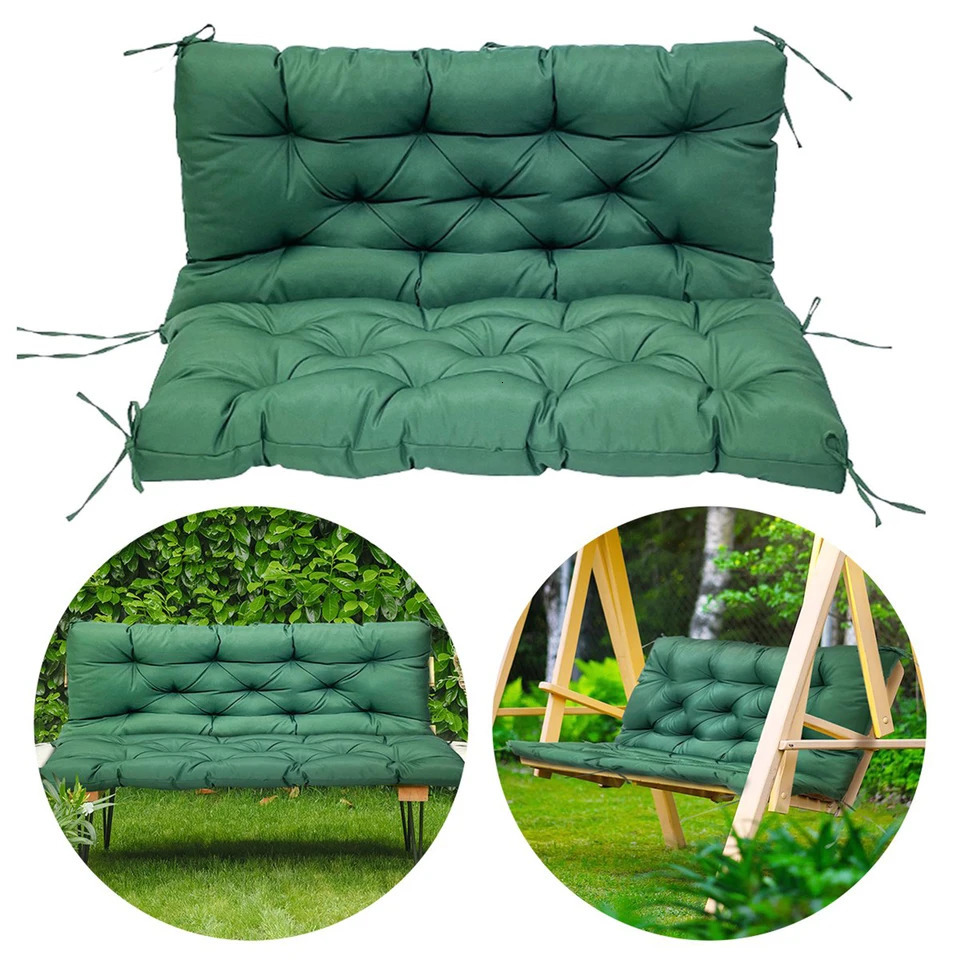 Waterproof Bench Cushions for Outdoor Furniture Thick Garden Swing Seat Cushions Backrest 23 Seater Replacement Cushion 240604