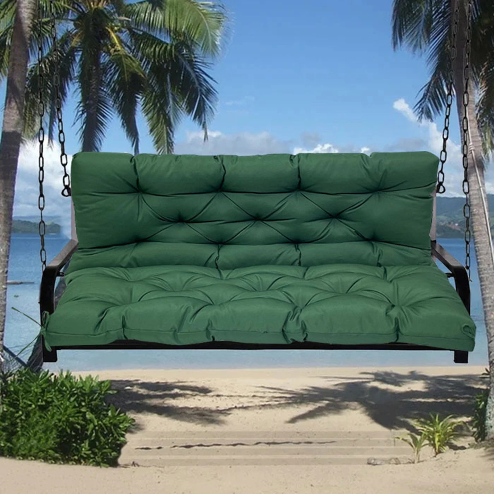 Waterproof Bench Cushions for Outdoor Furniture Thick Garden Swing Seat Cushions Backrest 23 Seater Replacement Cushion 240604