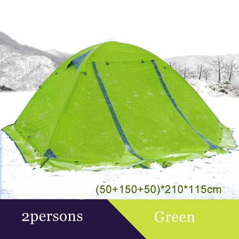 Flytop 2-3 Four Seasons Ski Tent Outdoor Camping Double layered Aluminum Pole Snow proof Family Ultra Light Travel 240528