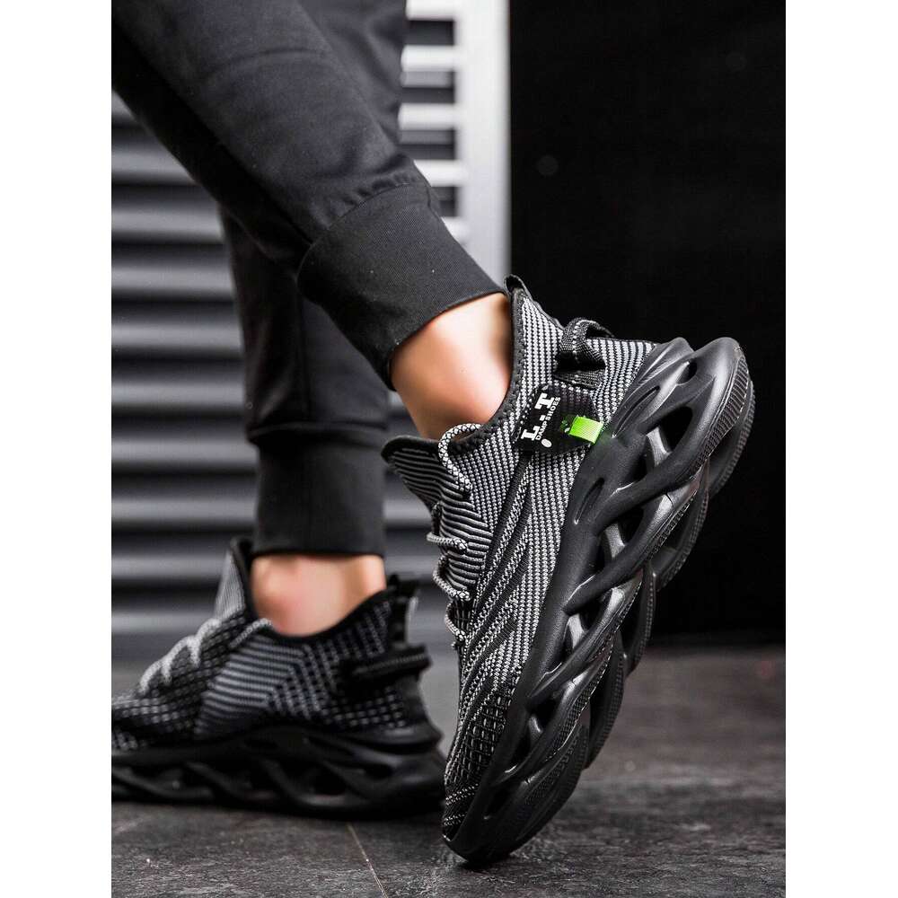 Men's Fashionable And Sporty Outdoor Lace-Up Sneakers, Anti-Skid, Comfortable, Shock-Absorbing, Durable