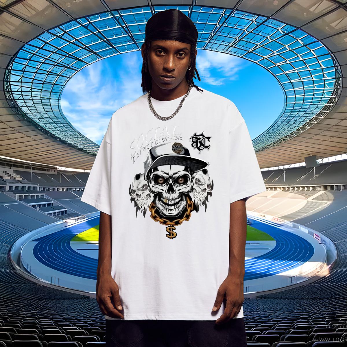 2024 New Man T Shirts DIY Printed Street wear Hip Hop Mens Tshirts Breathable Short Sleeve Brand