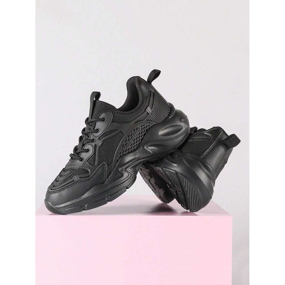 Color Lace Solid Up New Casual Fashionable Sports Shoes All Match Style Ddmysaturn