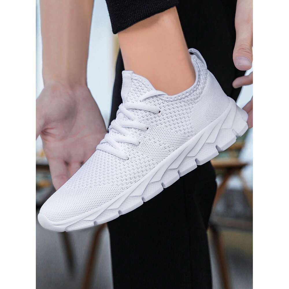 Gym For Men Tennis Athletic Mesh Fashion Sneakers Lightweight Sports Workout Running Casual Shoes Comfortable Footwear Trainers White Ddmymonkey