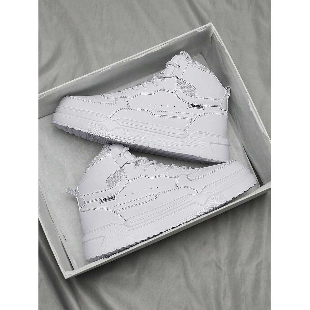 S And Men Women White High Top Thick Sole Skate Casual Sports Shoes Convenient All Match Comfortable Outdoor Couples Ddmysaturn
