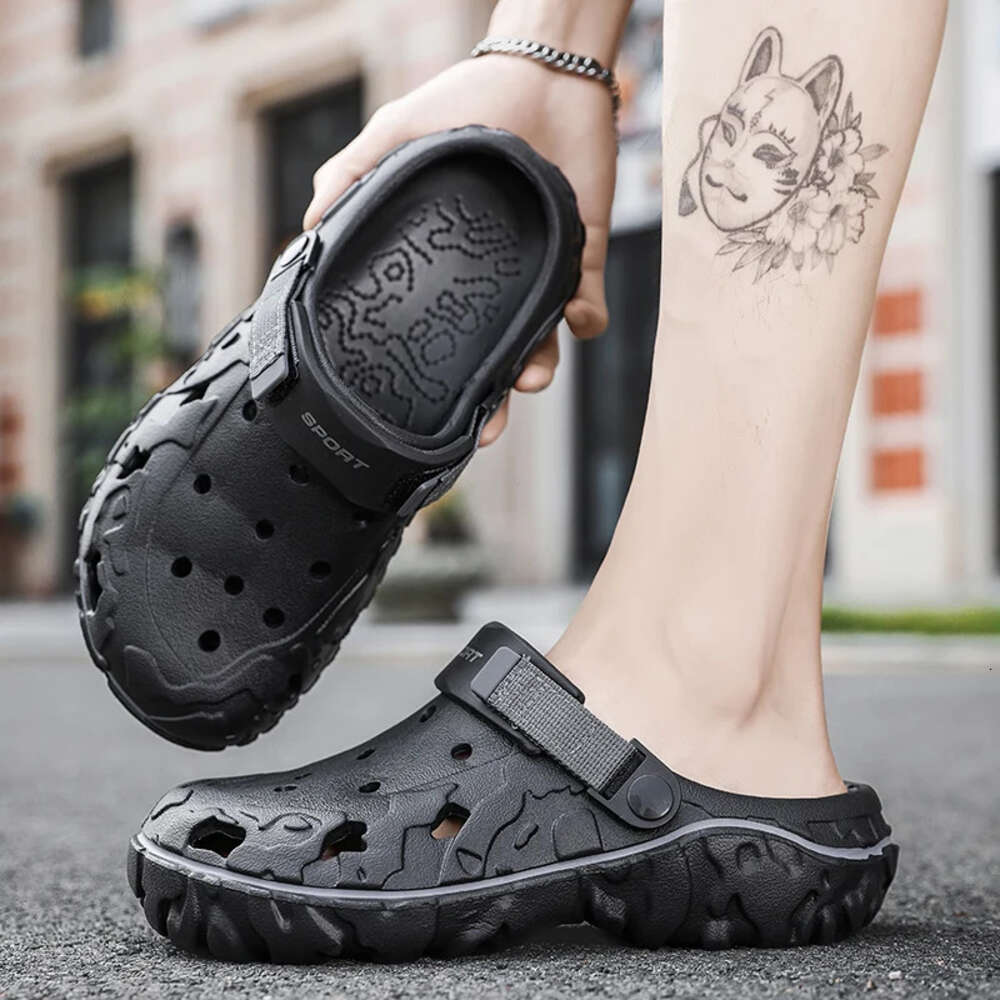 Mens Summer Sandals Mules Clogs Indoor Slip On Non Breathable Light Beach Slippers Male Garden Shoes Free Shipping Ddmysaturn
