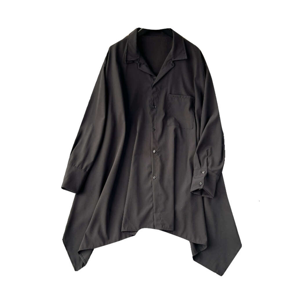 European style large edition design feels irregular and loose slimming out the middle and long size womens long sleeved shirt womens new top