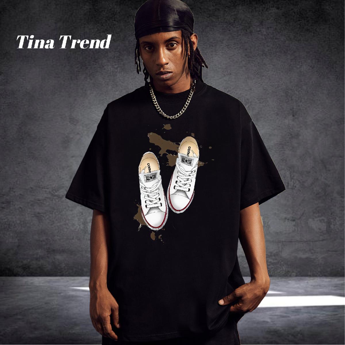 Factory Direct Mens T Shirts DIY Logo Men Clothes T-Shirt High Street Hip Hop Crew Neck Cotton Breathable Loose Fit Tees