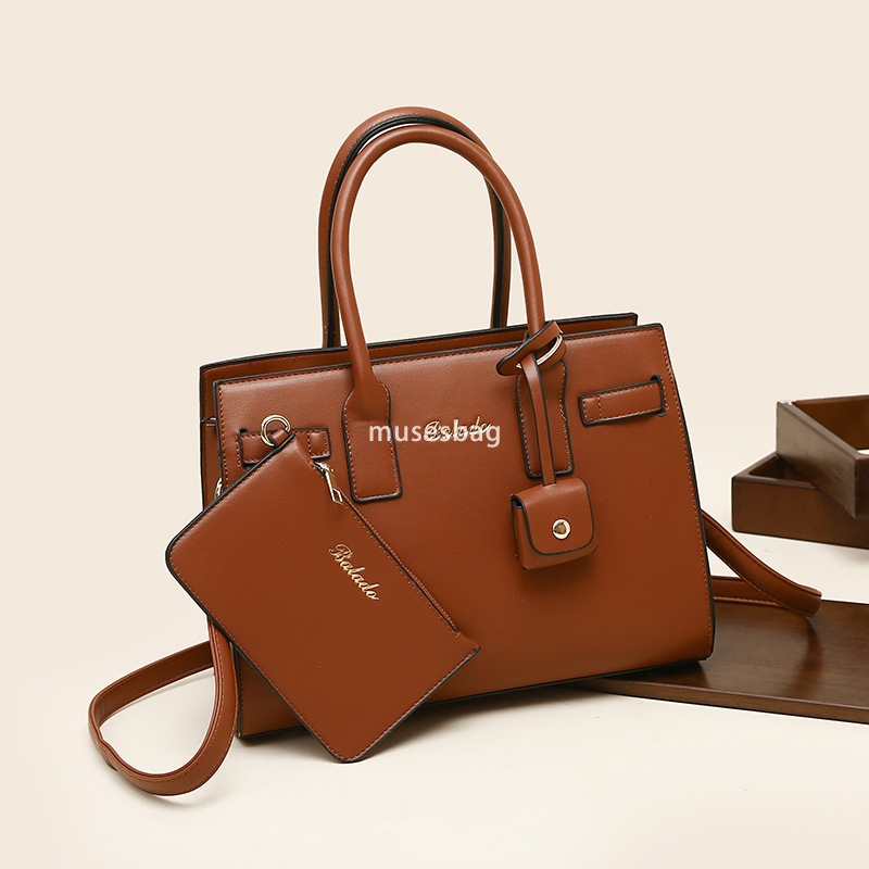 High quality women's PU temperament shoulder bag, trendy and fashionable tote bag classic and versatile two-piece set practical mother and child 