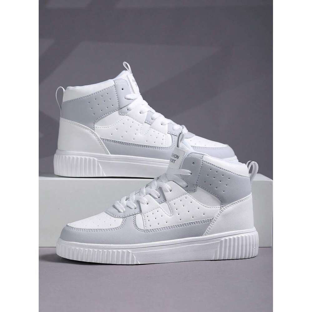 Men Casual Sneakers, Lace Up Soft Sole Flat Comfortable Skate For Men, Lightweight High-Top Daily Shoes