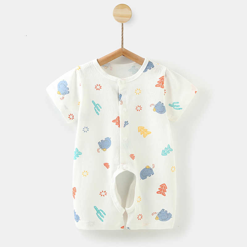 Baby Jumpsuits Baby open cut jumpsuit summer thin baby pure cotton short sleeved jumpsuit climbing clothes pajamas newborn clothes summer clothes