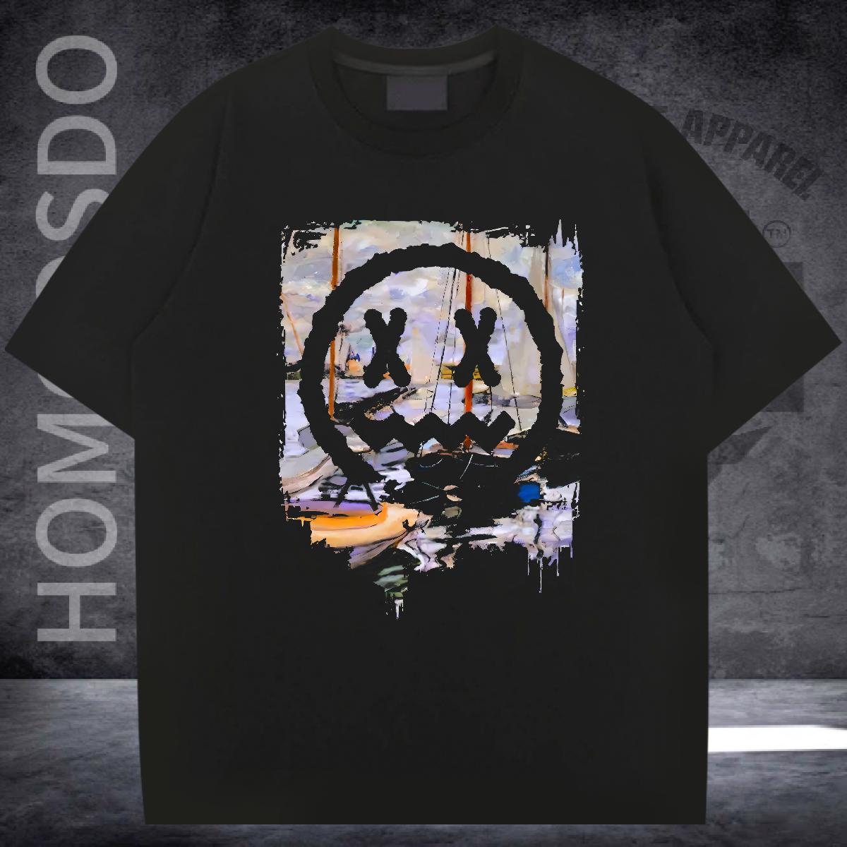 Customized T Shirt For Man Black White Spring Summer Men Tshirts Round Neck Short Sleeve Loose Fit