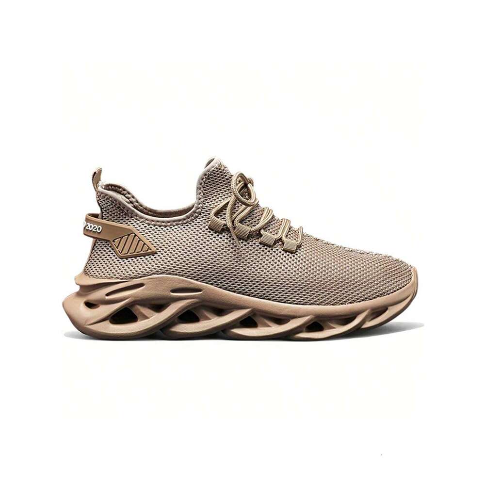 Breathable Men S Mesh Casual Sneakers Comfortable Anti Slip Lace Up Outdoor Sports Training Fashionable Walking Shoes Brown Ddmysaturn