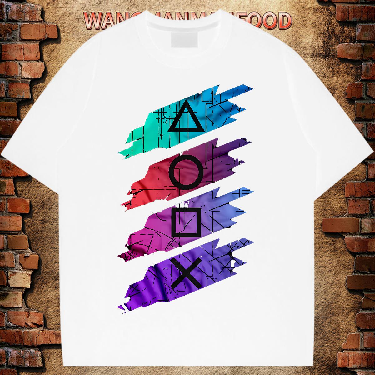 Factory Direct T Shirt For Man DIY Printed High Street Hip Hop Men Tops Tees Crew Neck Cotton Classic