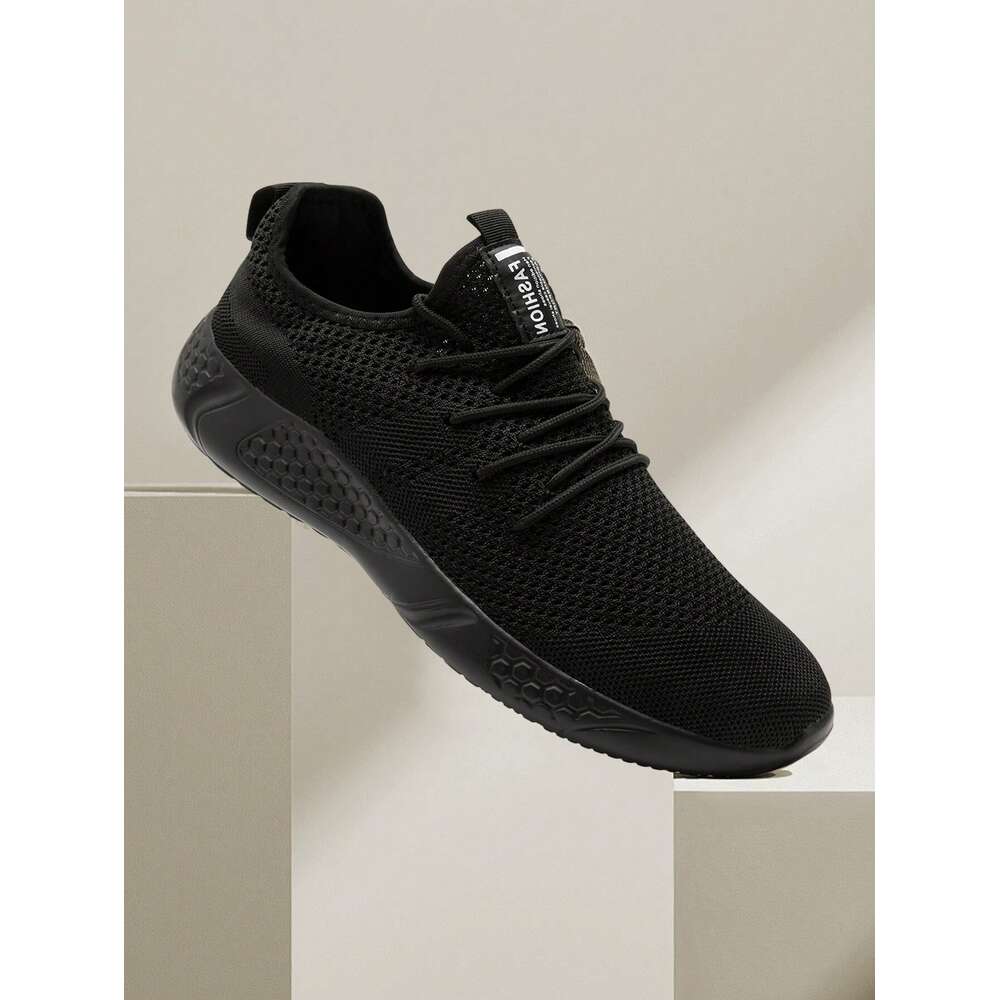 S Fashion Men Mesh Flat Lightweight And Breathable Casual Sneakers Formal Business Outdoor Walking Shoes Black Ddmysaturn