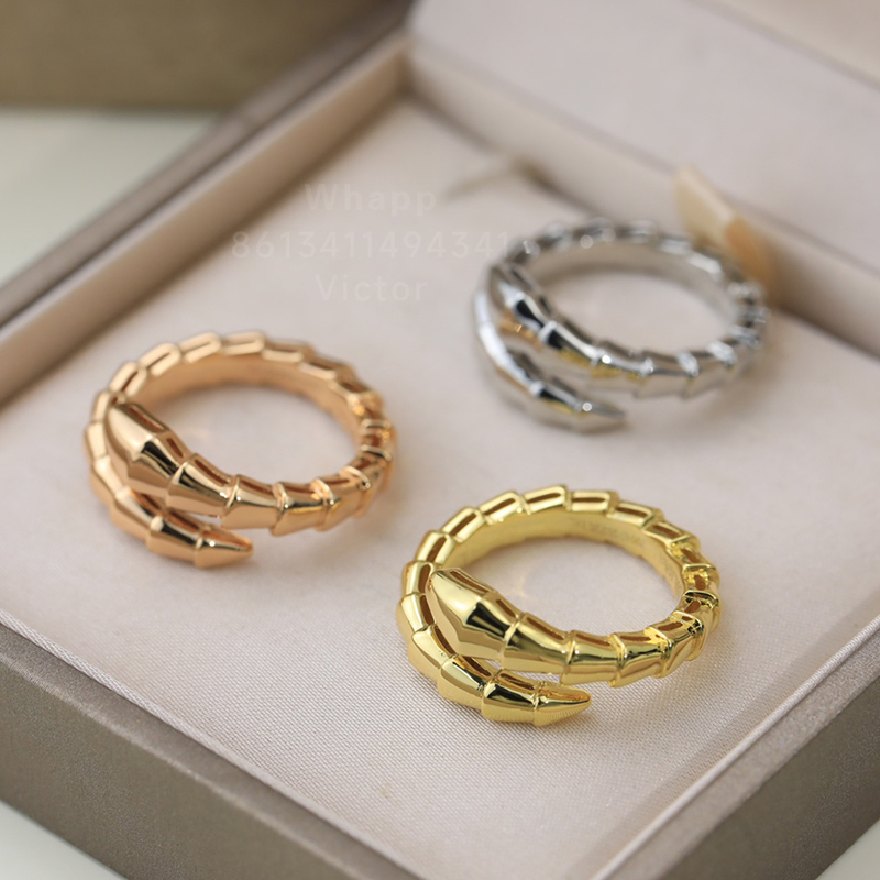 Serpentine series designer ring for woman Gold plated 18K for man official reproductions European size brand jewelry fashion classic style exquisite gift 033