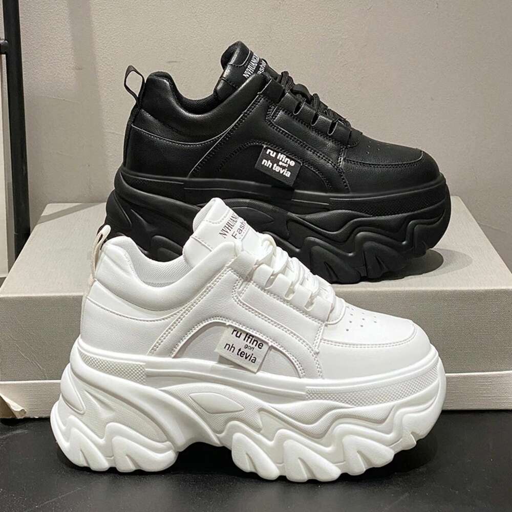 Ddmytiger Ddmytiger Rimocy White Black Chunky Women Spring Autumn Thick Bottom Dad Shoes Woman Fashion PU Leather Platform Sneakers Ladies