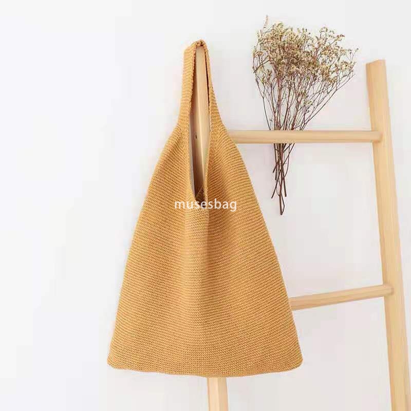 High quality new Korean version minimalist sweater bag sweet retro knit bag large capacity tote bag one shoulder bag trendy