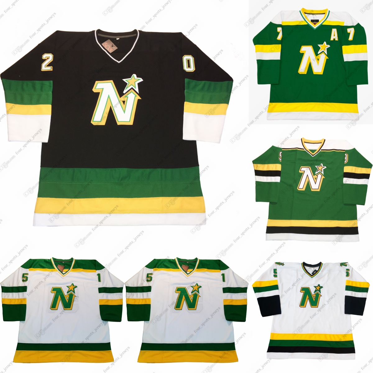 Minnesota North Stars Retro Hockey Jersey Stitched Vintage Custom Any Name And Number