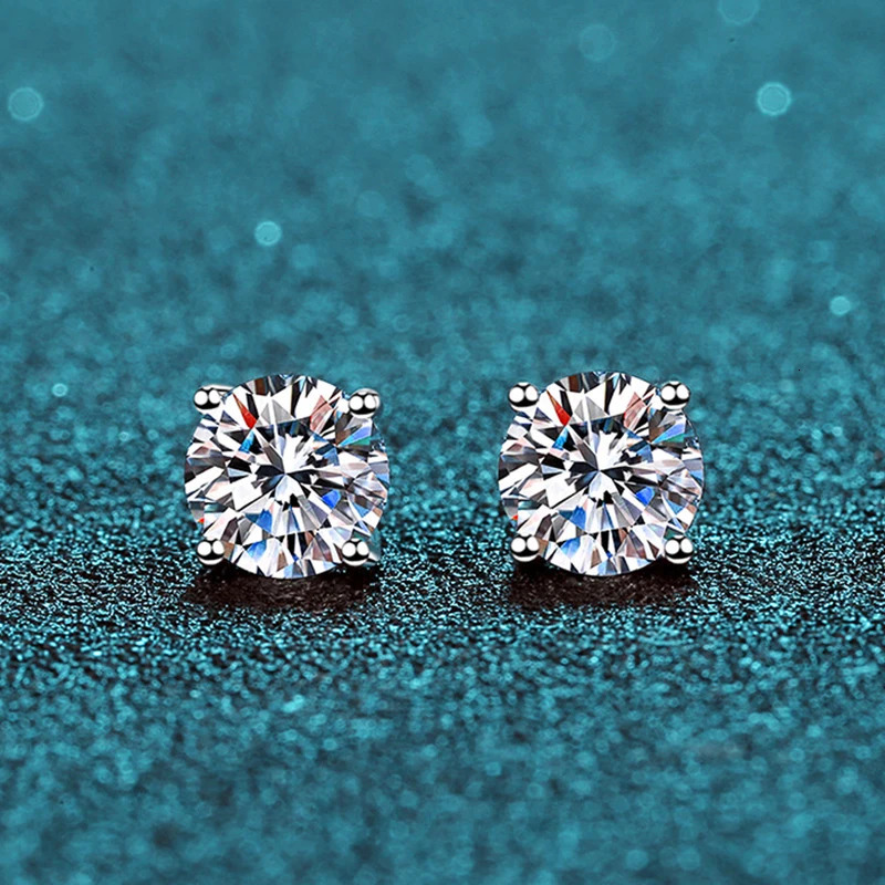 KNOBSPIN 2.0ct Earrings for Women Lab Grown Diamond Ear Studs 925 Sterling Silver Fine Jewelry Gift 240528