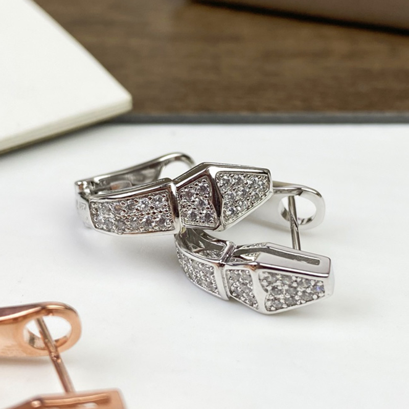 designer dangle earrings for woman diamond Sterling Silver Gold plated 18K highest brand brand European size fashion anniversary gift with box 020